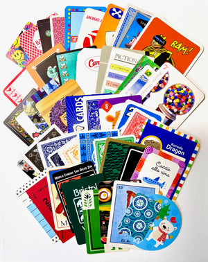 Mystery Ephemera Card Pack, 50 different vintage and modern playing cards, authentic game cards