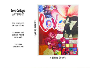 Love Collage art print measures 8 by 10 inches