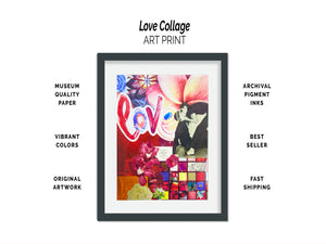 Love Collage art print original artwork printed with archival pigment inks