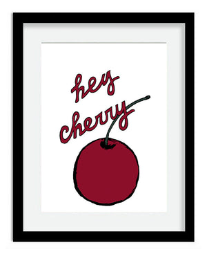 Framed Hey Cherry Art Print by Tanya Madoff
