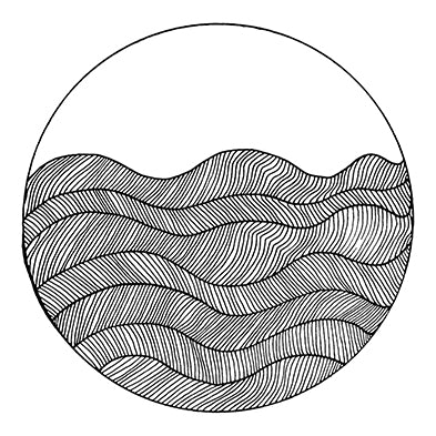 Circle Waves 8x10 Modern Art Print in Black and White, by Tanya Madoff
