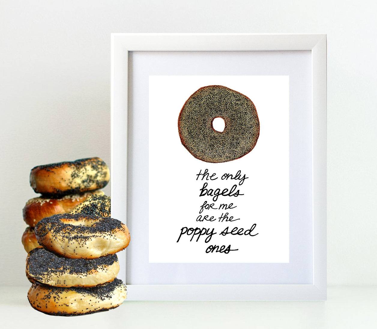 The Only Bagels for Me 8x10 Art Print by Tanya Madoff