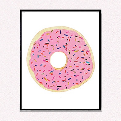 Pink Donut with Sprinkles Art Print by Tanya Madoff