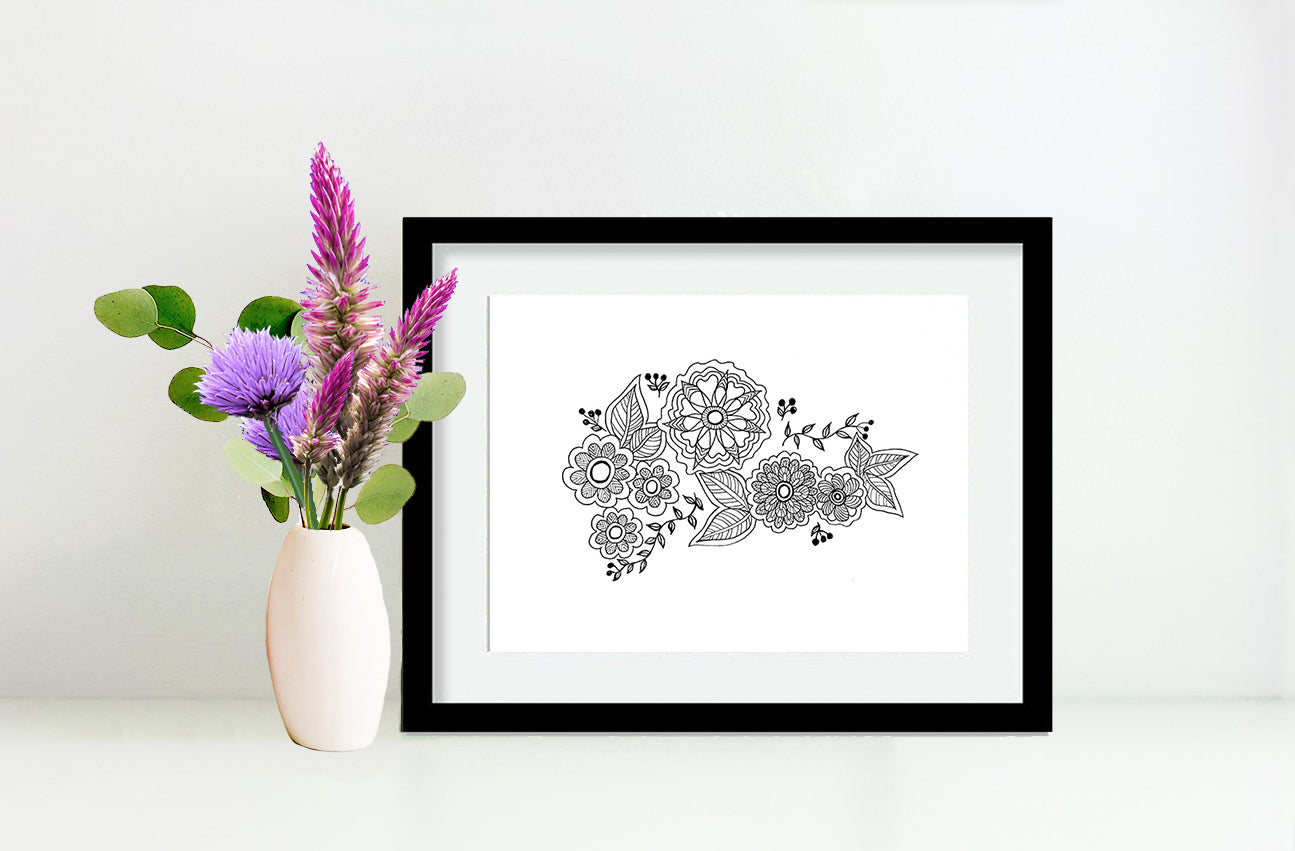 Flower Spray 6x8 Art Print by Tanya Madoff