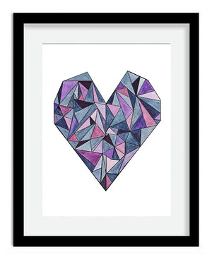 Framed Geometric Heart 6x8 Art Print by Tanya Madoff