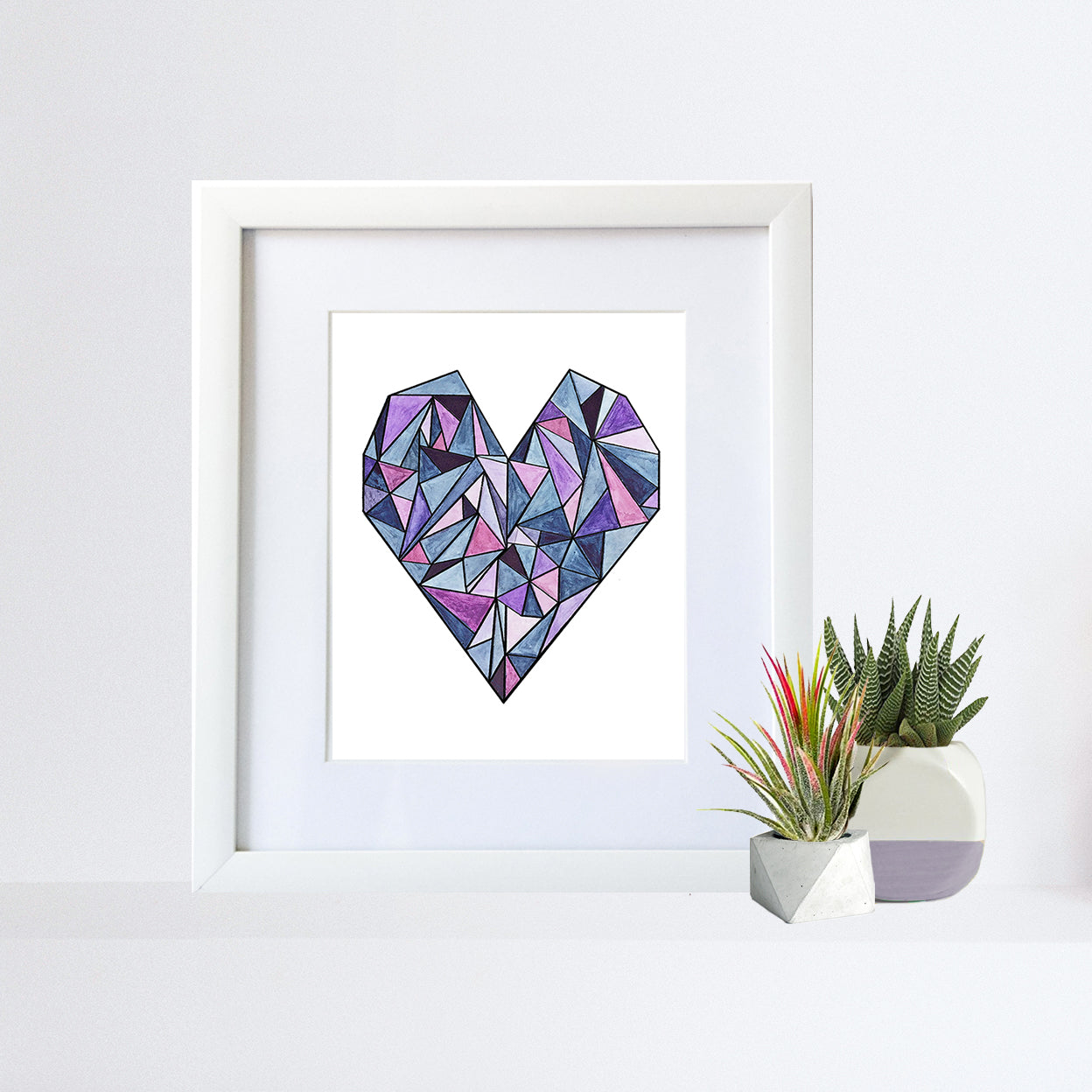 Geometric Heart 6x8 Art Print by Tanya Madoff