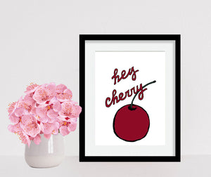 Framed Hey Cherry Art Print (6 x 8) by Tanya Madoff