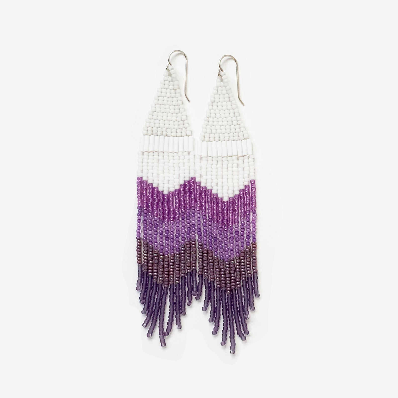 Jacaranda Dream no.1 Seed Bead Fringe Earrings - Violet Collection - Tanya Madoff