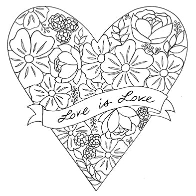 Love is Love Heart with Flowers 8x10 Art Print by Tanya Madoff