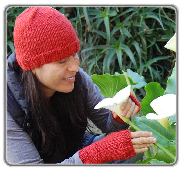 Outer Sunset Hat - Tomato, knitted by hand