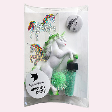 The Unicorn Party Pack in Green - the perfect party favor or stocking stuffer for unicorn lovers!